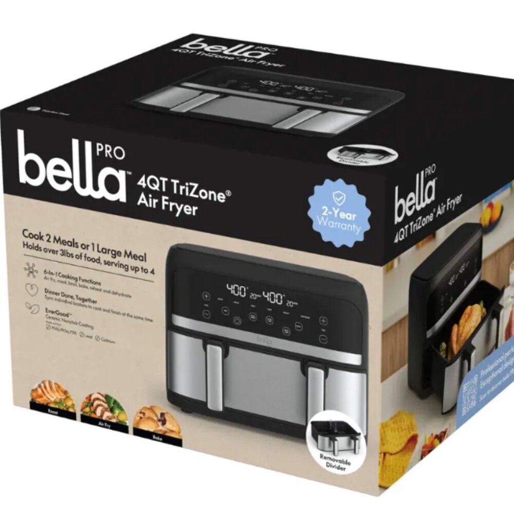 4-qt. TriZone Touchscreen Air Fryer with Dual Flex Basket - PRO, Stainless